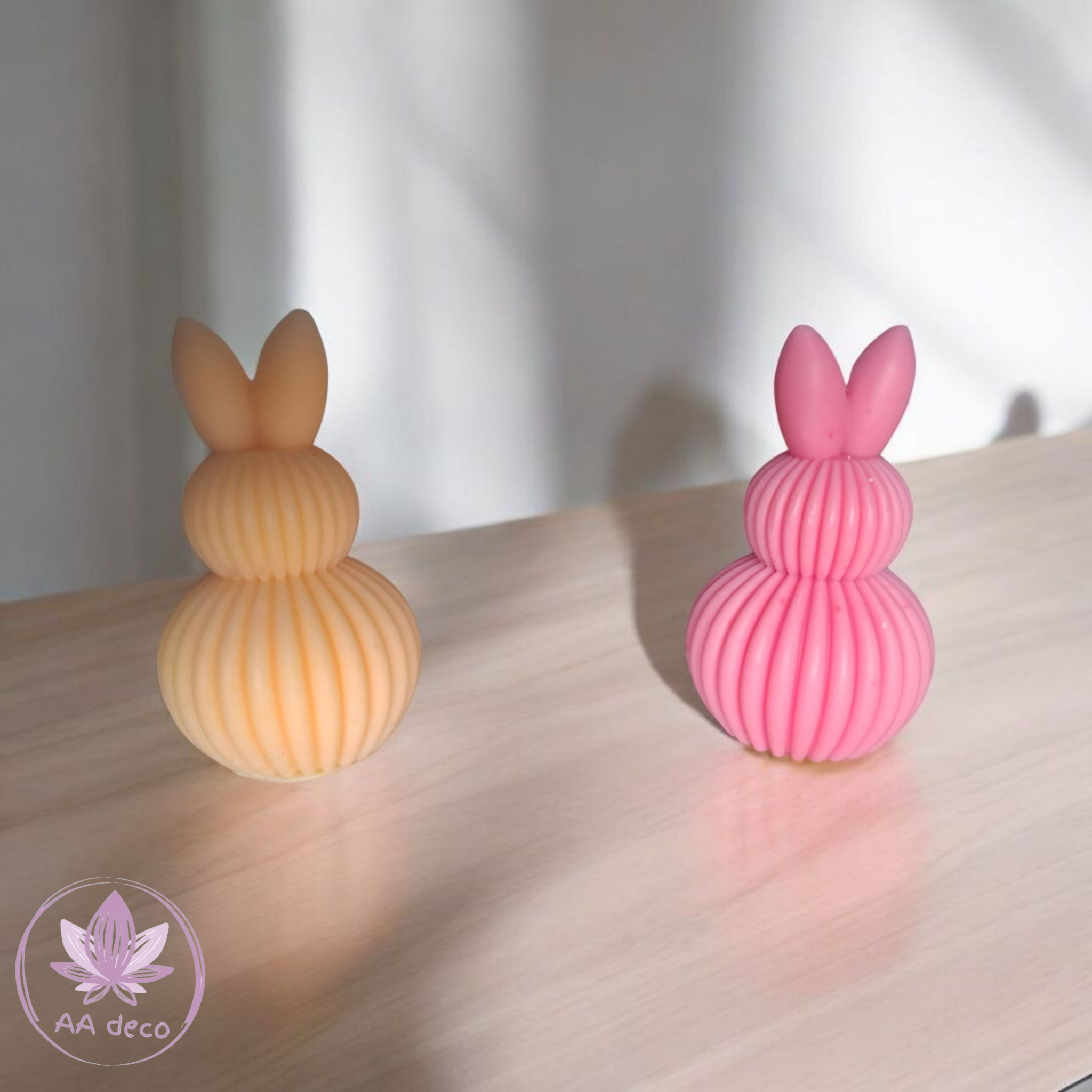 Minimalist handmade candle in gypsum container, sustainable soy wax.
